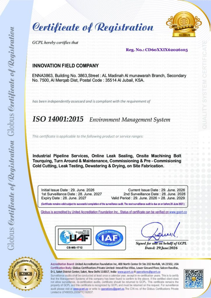 INNOVATION FIELD COMPANY - ISO 14001 - F