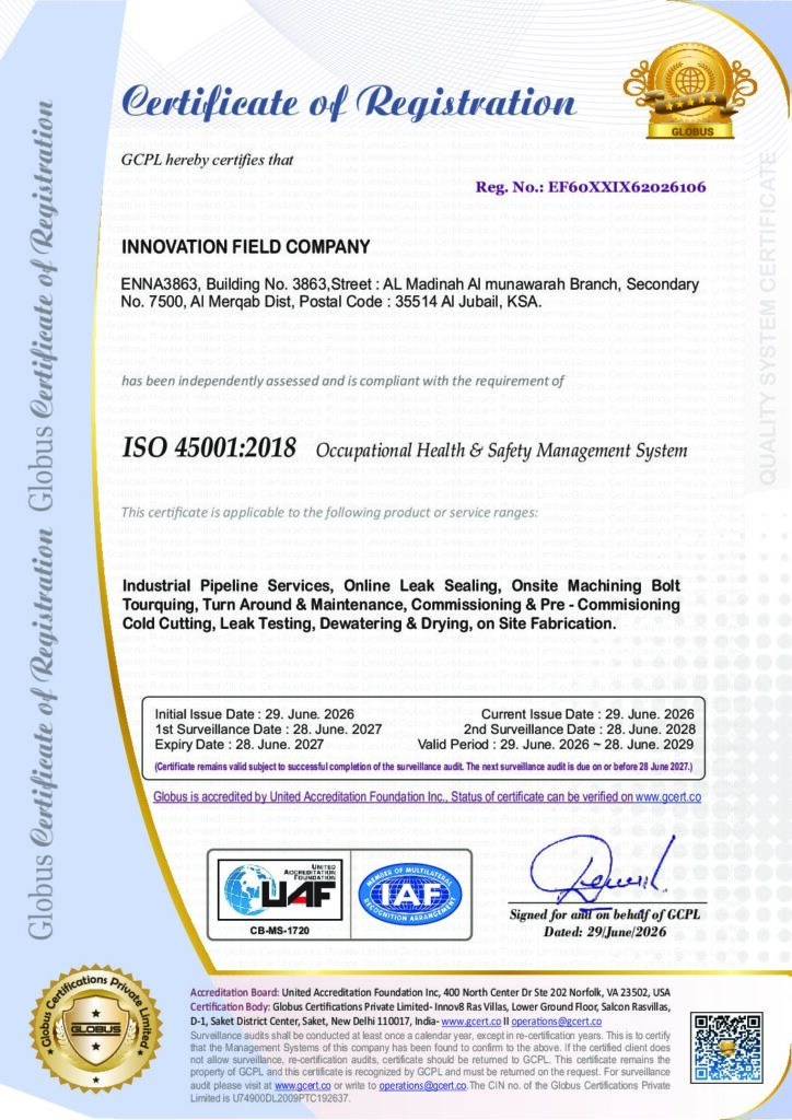 INNOVATION FIELD COMPANY - ISO 45001 - F