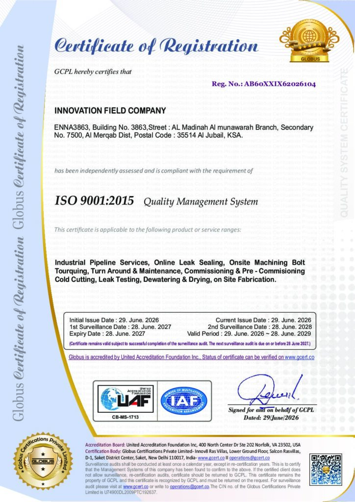 INNOVATION FIELD COMPANY - ISO 9001- F