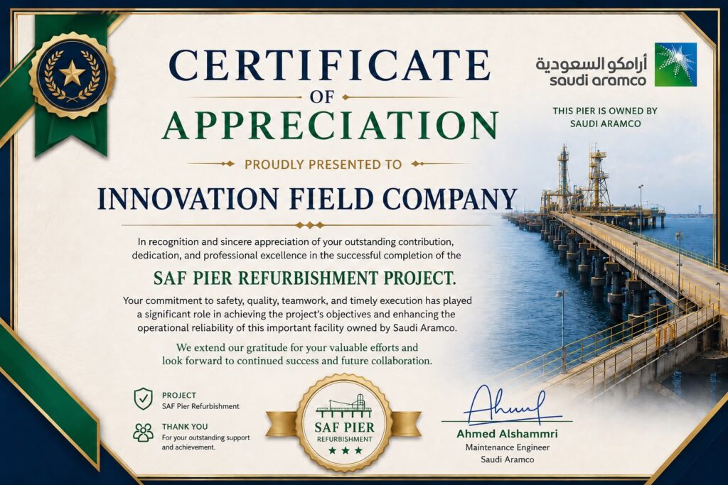 SAFANIYA PIER CERTIFICATE